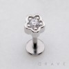 CZ STAR FLOWER THREADLESS (PUSH IN) 316L SURGICAL STEEL LABRET SET